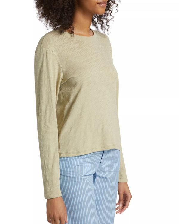 Slub Jersey LS Crop Tee | Morning Mist