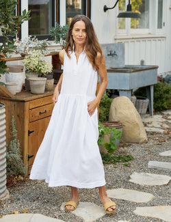 Daphne Linen Shirtdress | White