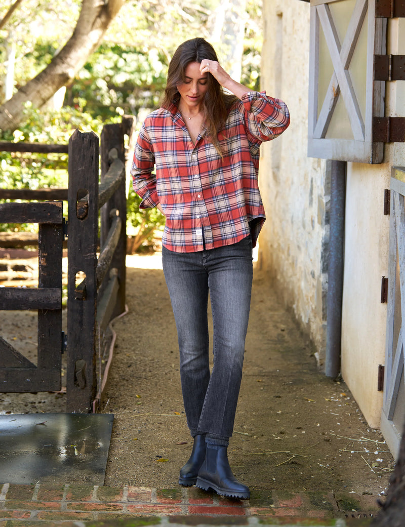 Eileen Washed Button Down | Red Plaid