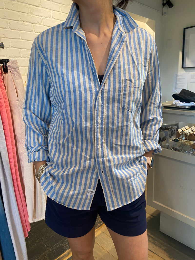 Eileen Button Down I Blue Sand Stripe