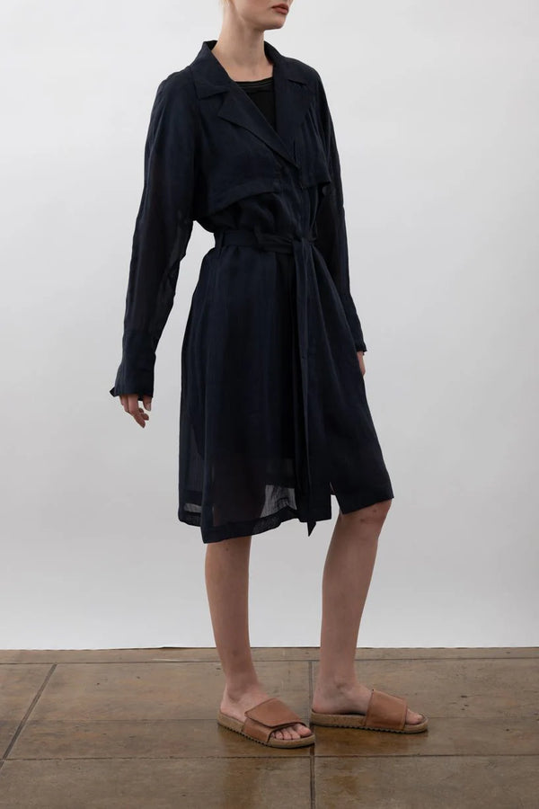 Vihana Sheer Trench Coat | Indigo