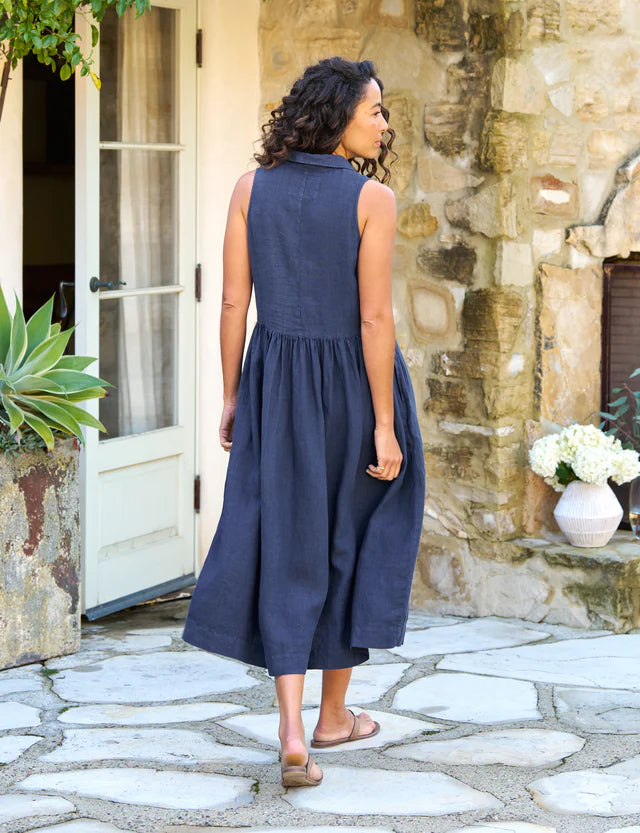 Daphne Linen Shirtdress | Navy