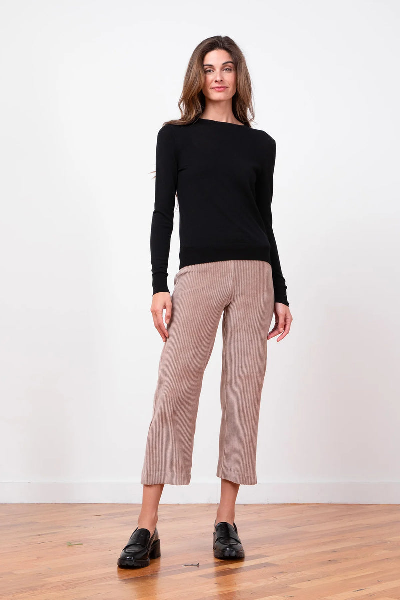 Alex Wide Leg Crop Corduroy Pant | Cappuccino