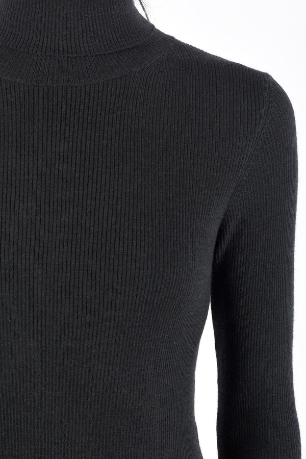 Long Sleeve Merino Turtleneck | Black