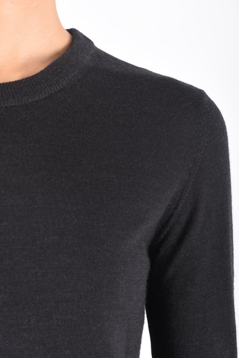 Long Sleeve Merino Crewneck | Charcoal