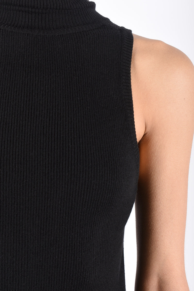 Turtleneck Merino Tank | Black