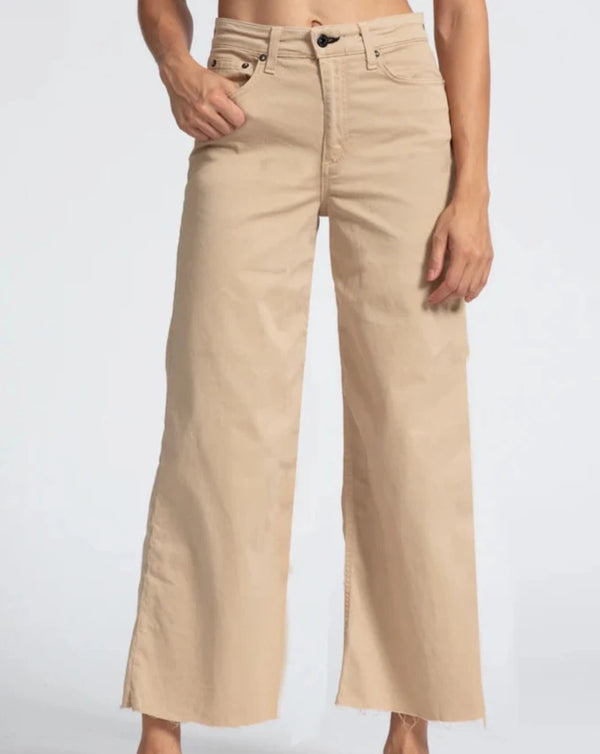 Crop Wide Leg Twill | Khaki