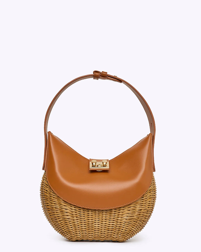 Straw Wicker Handbag | Orange