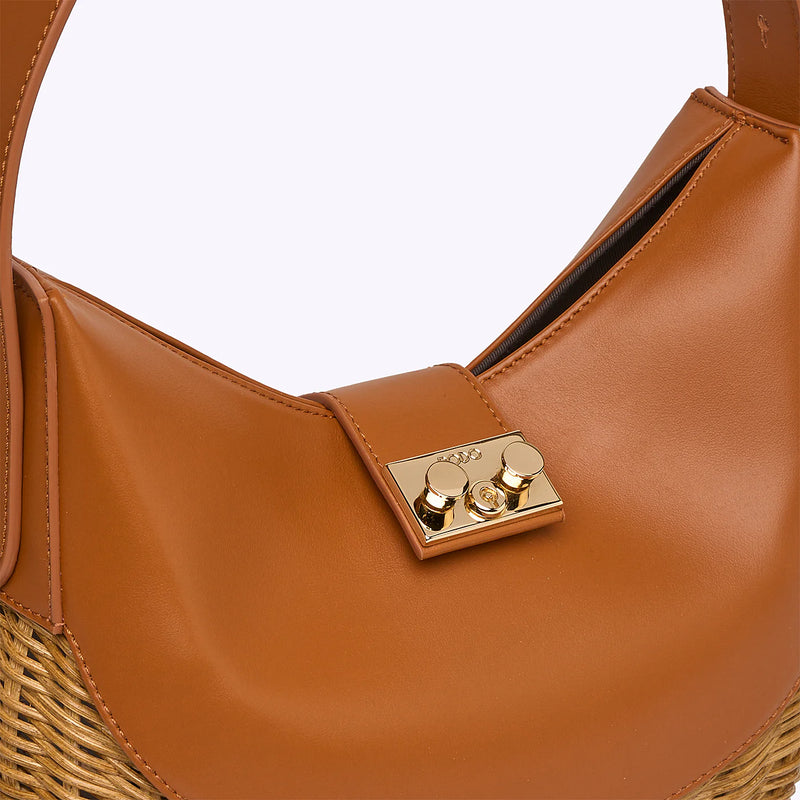 Straw Wicker Handbag | Orange