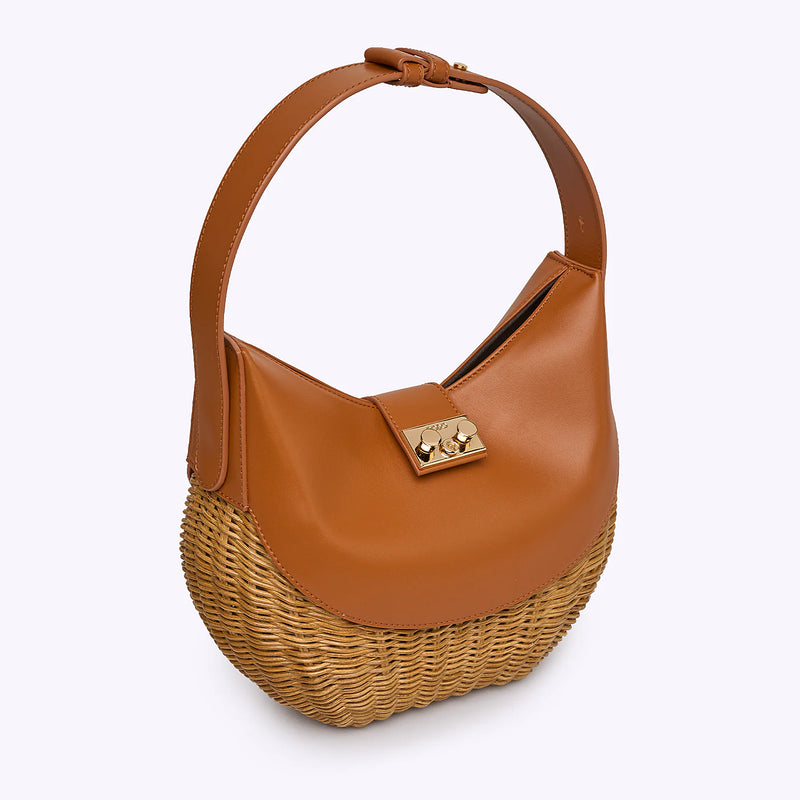 Straw Wicker Handbag | Orange