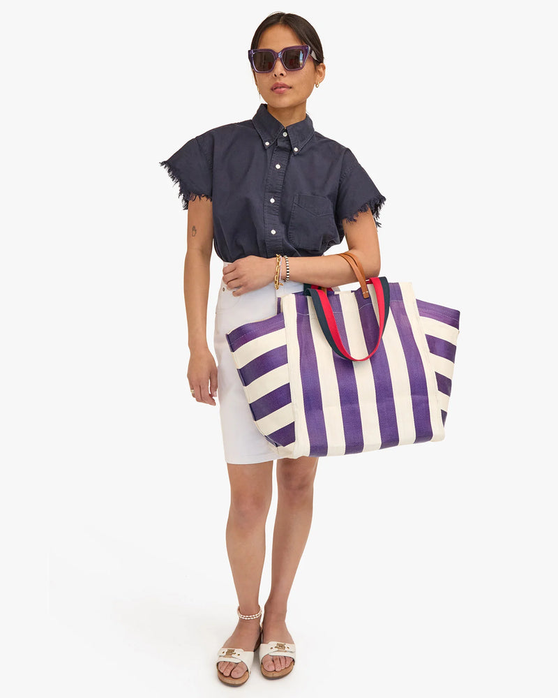 Beach Tote with Flat Clutch | Grape