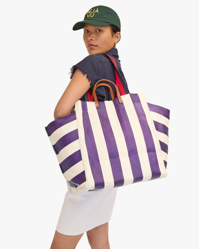 Beach Tote with Flat Clutch | Grape