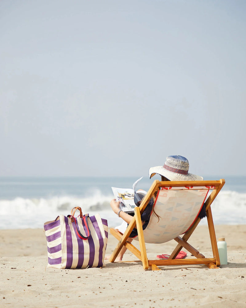 Beach Tote with Flat Clutch | Grape