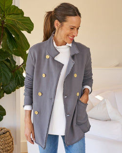 Belfast Triple Fleece Pea Coat | Elephant