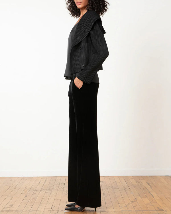 Carla Wide Leg Pant | Black Boucle