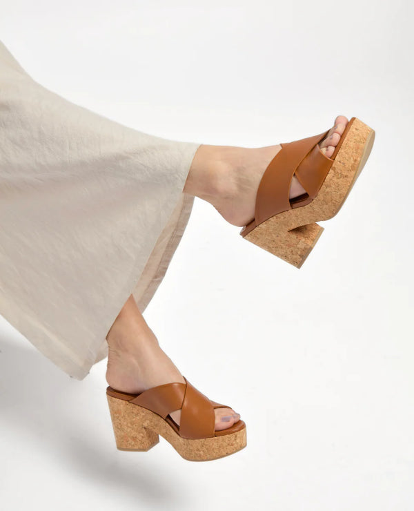 Bing Cork Wedge | Cuoio