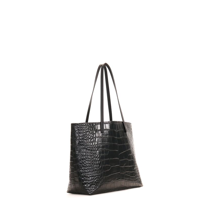 Essential Tote | Black Embroidered Gator