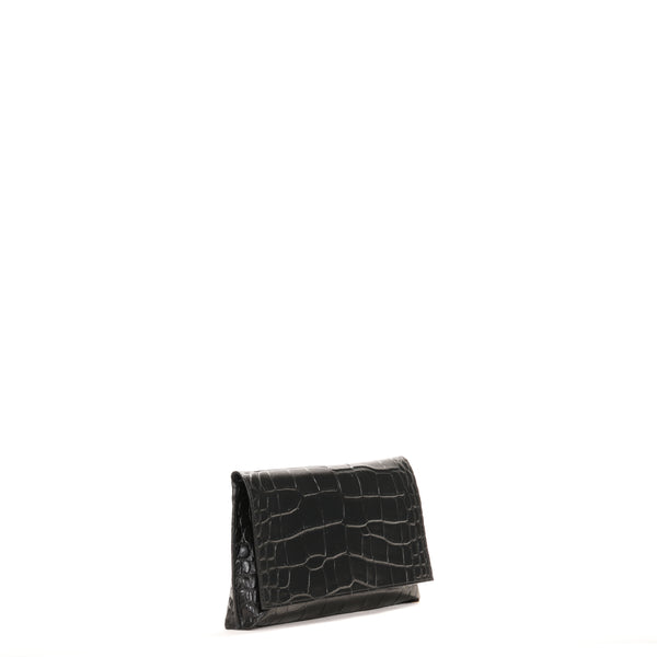 Foldover Clutch | Black Gator