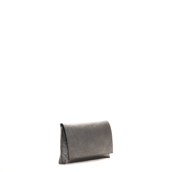 Foldover Clutch | Pewter Shagreen