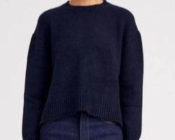 Heavy Cashmere Crew | Navy