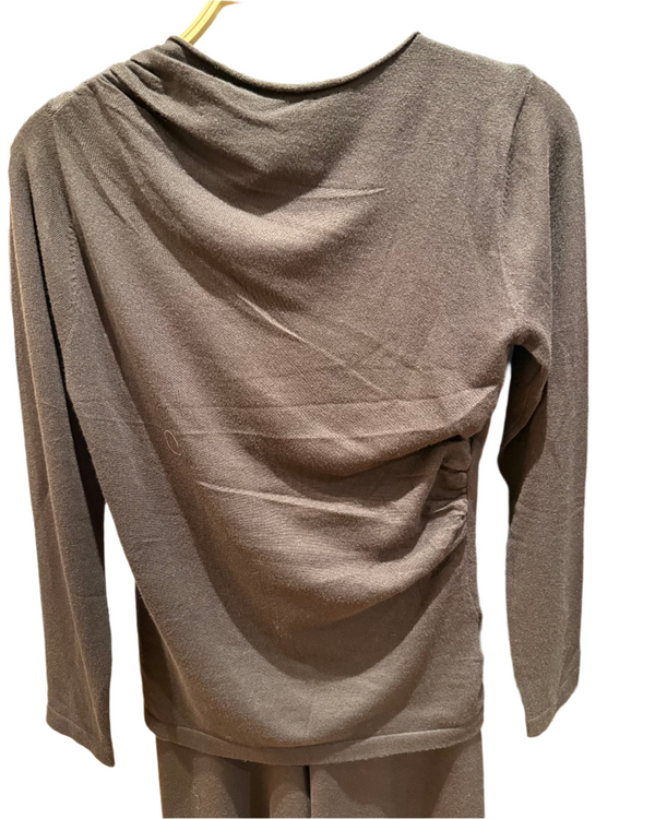 Jose Mock Neck Gathered | Brown