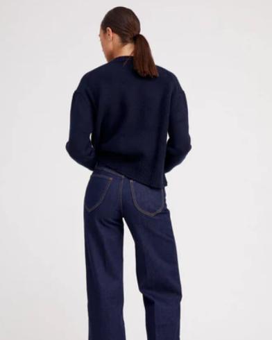 Heavy Cashmere Crew | Navy