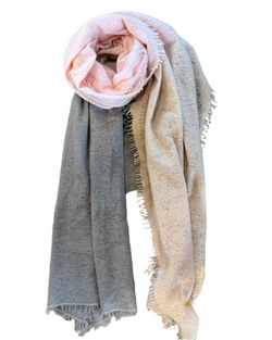 Cashmere Vertical Shading Scarf | pink camel grey