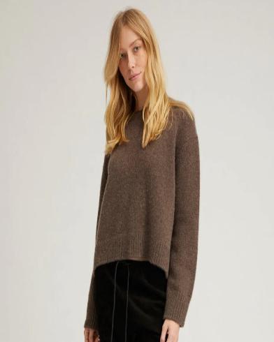 Heavy Cashmere Crew | Truffle