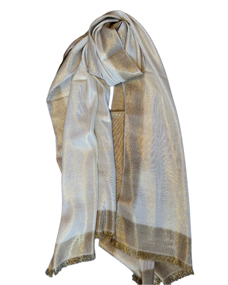 Gold Cashmere Scarf | Daisy White