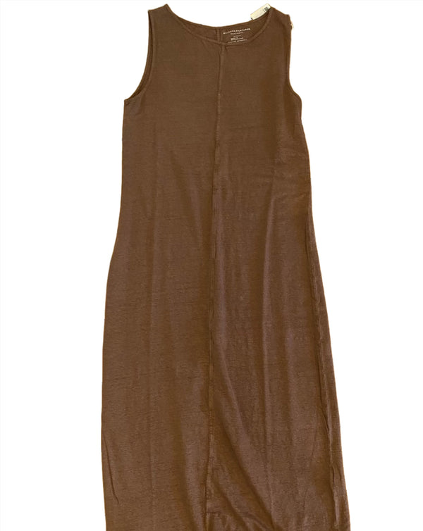 Linen Stretch Tank Dress - Moccha
