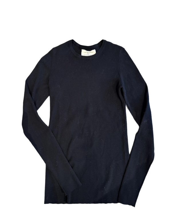 Knitted Long Sleeve Crew Neck | Black