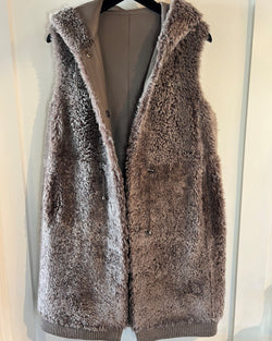 Nora Curly Shearling Car Coat | Ash Taupe