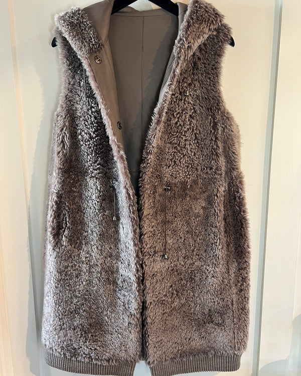 Nora Curly Shearling Car Coat | Ash Taupe