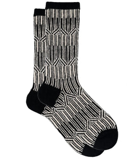 Mila Cashmere Blend Socks | Black/Cream