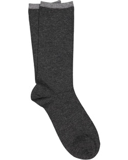 Lotus Melange Tipped Sock | Charcoal