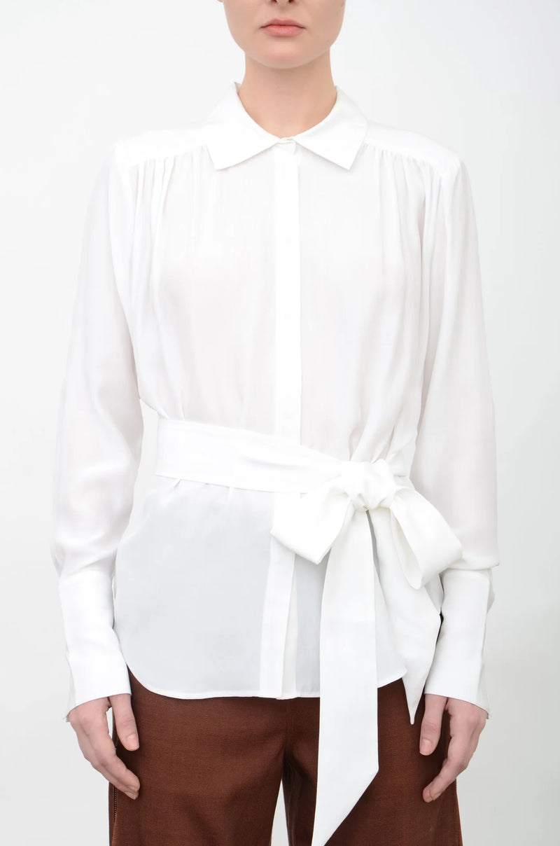 Aubrieta Blouse w/tie - Mink