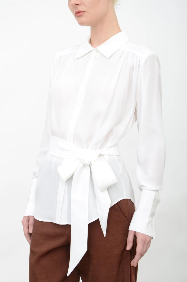 Aubrieta Blouse w/tie - White