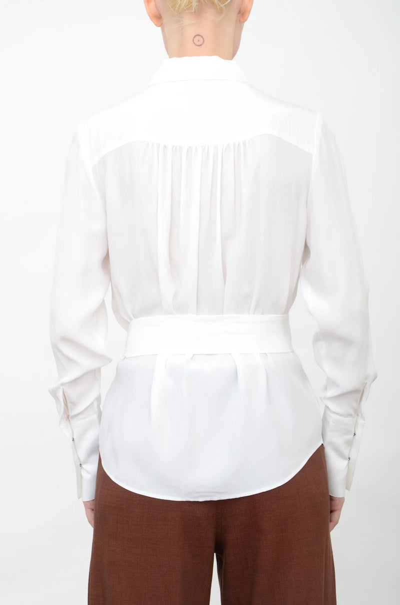 Aubrieta Blouse w/tie - White