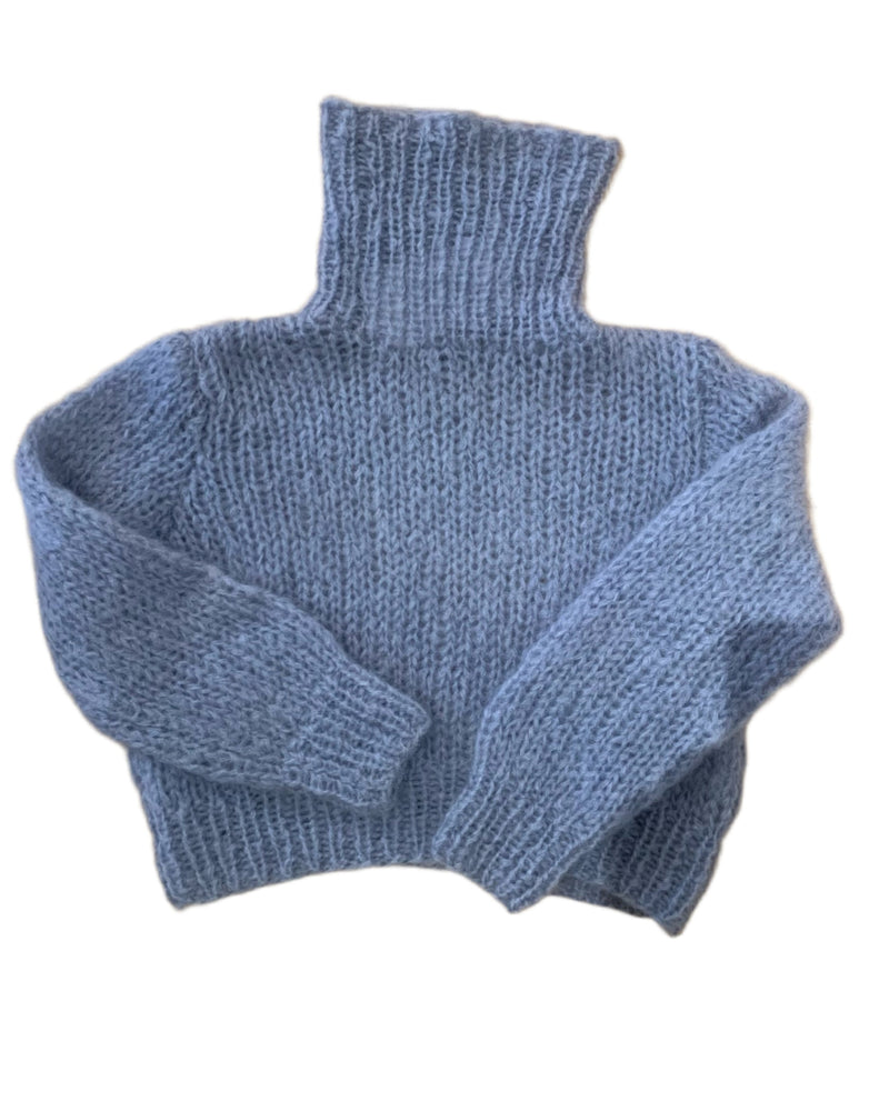 Short Pullover Turtleneck | Grey Blue