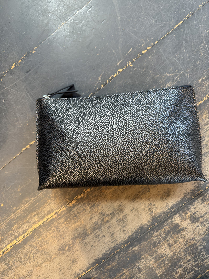 Essential Pouch | Pewter Shagreen