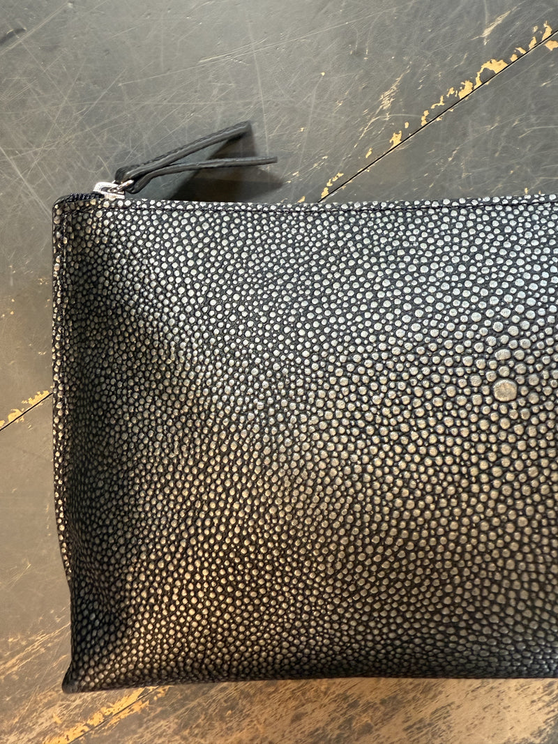 Essential Pouch | Pewter Shagreen