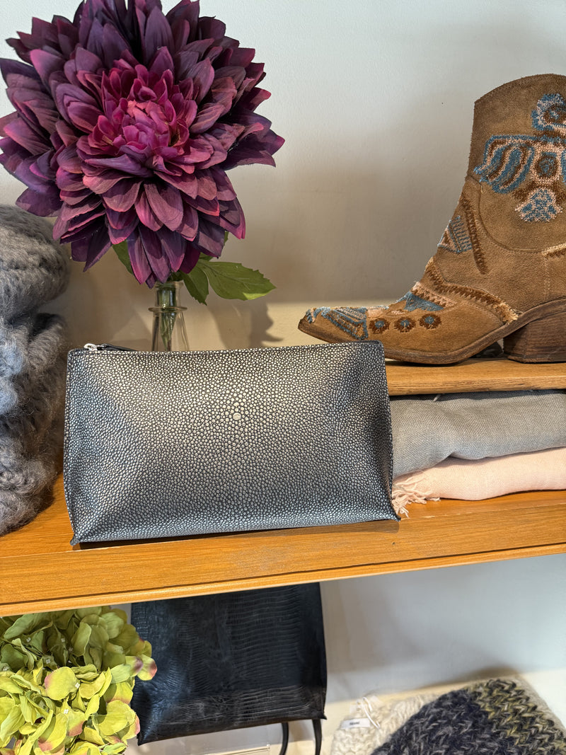 Essential Pouch | Pewter Shagreen