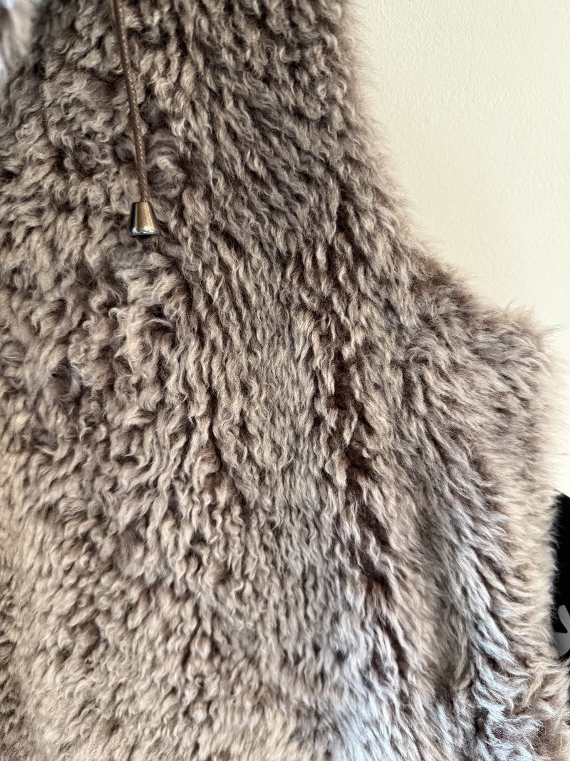 Nora Curly Shearling Car Coat | Ash Taupe