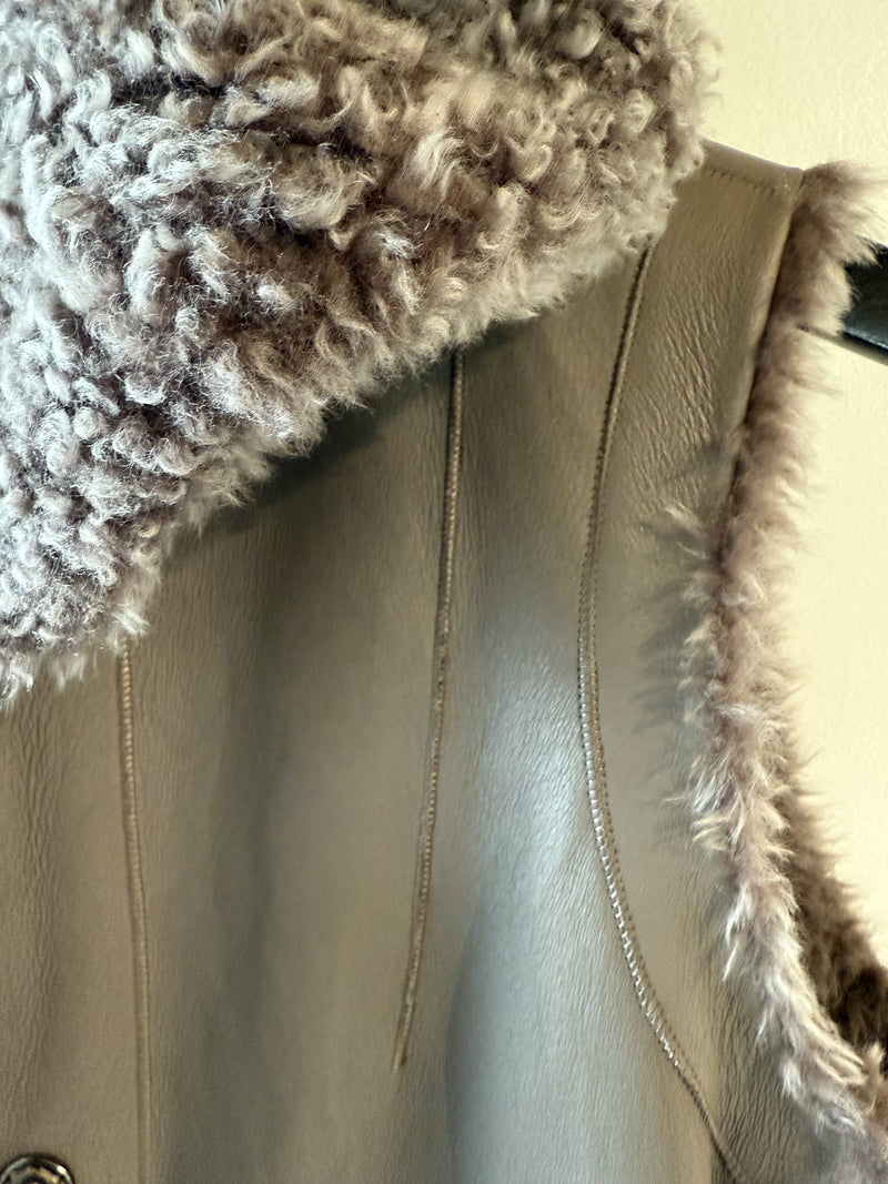 Nora Curly Shearling Car Coat | Ash Taupe