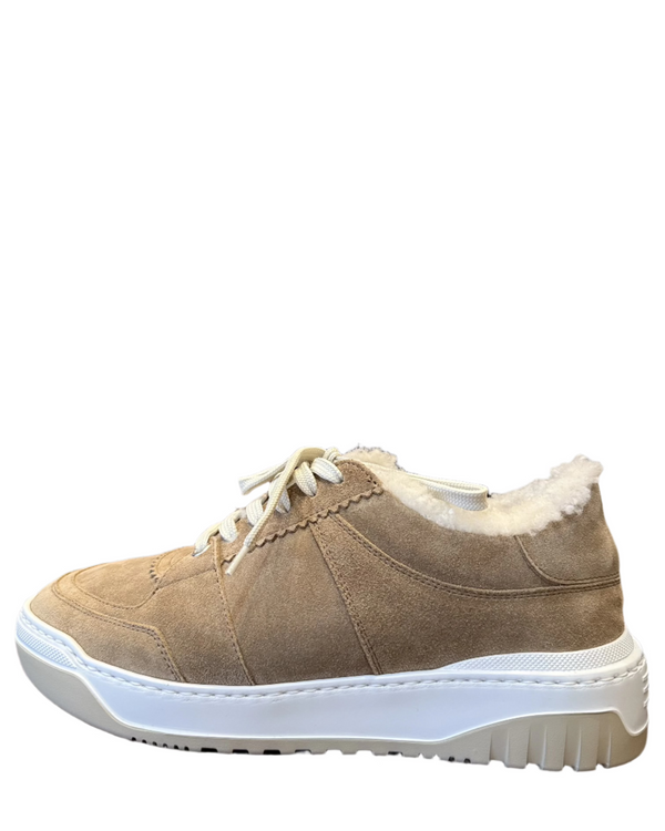 Klare Shearling Lined Suede Sneaker | Biscotti