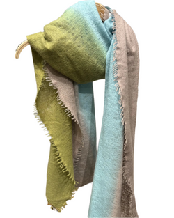 Felted Cashmere Scarf | Green Blue