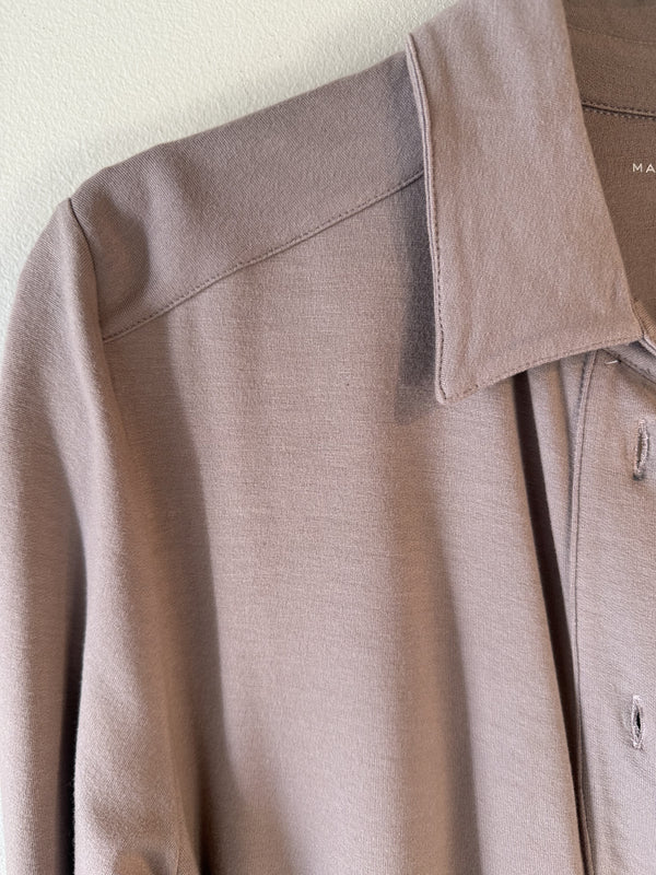 French Terry Shirt with Back Pleat | Lilac