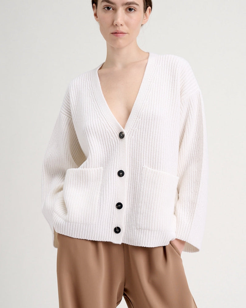 Cashmere Knit Cardigan | Optic