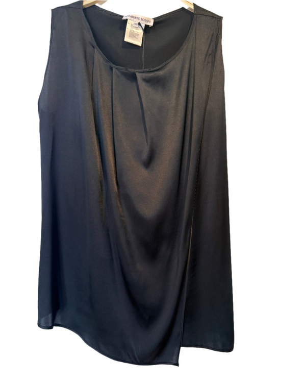 Sleeveless Silk Top | Black