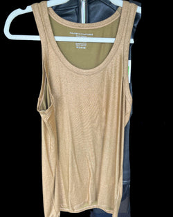 Metallic Scoop Neck Tank | Metal Ambre